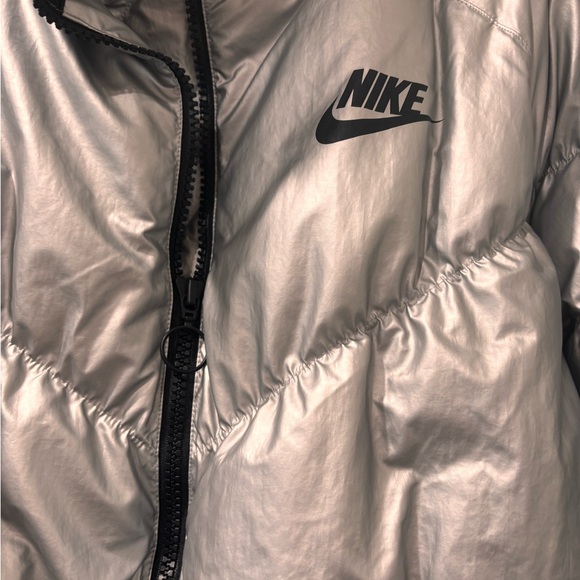 SALE! Nike Women's Silver Puffer Jacket - Picture 3 of 6